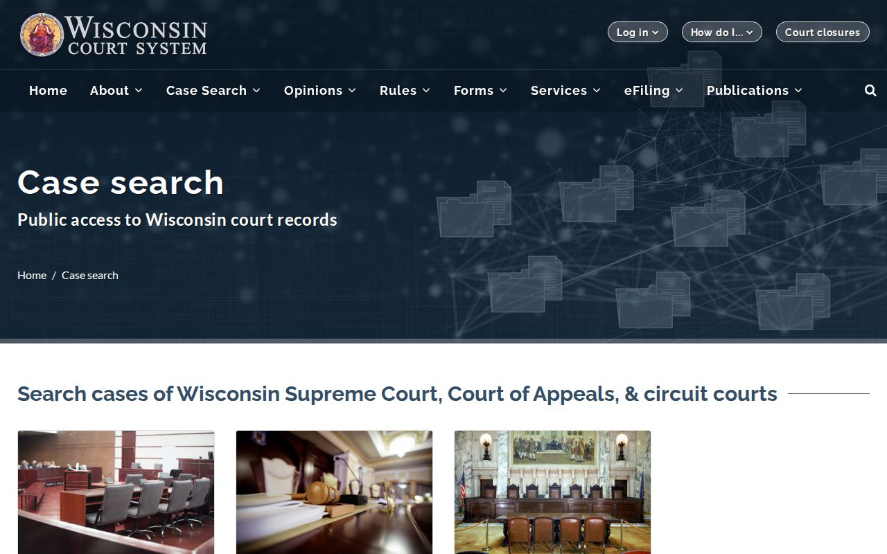 Sawyer County criminal court case search entry on Wisconsin Courts