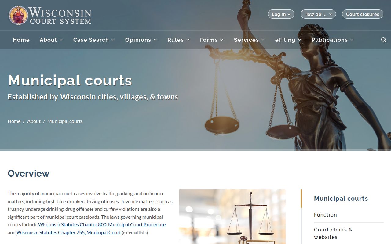 Wisconsin municipal court overview for Sawyer County criminal case distinctions
