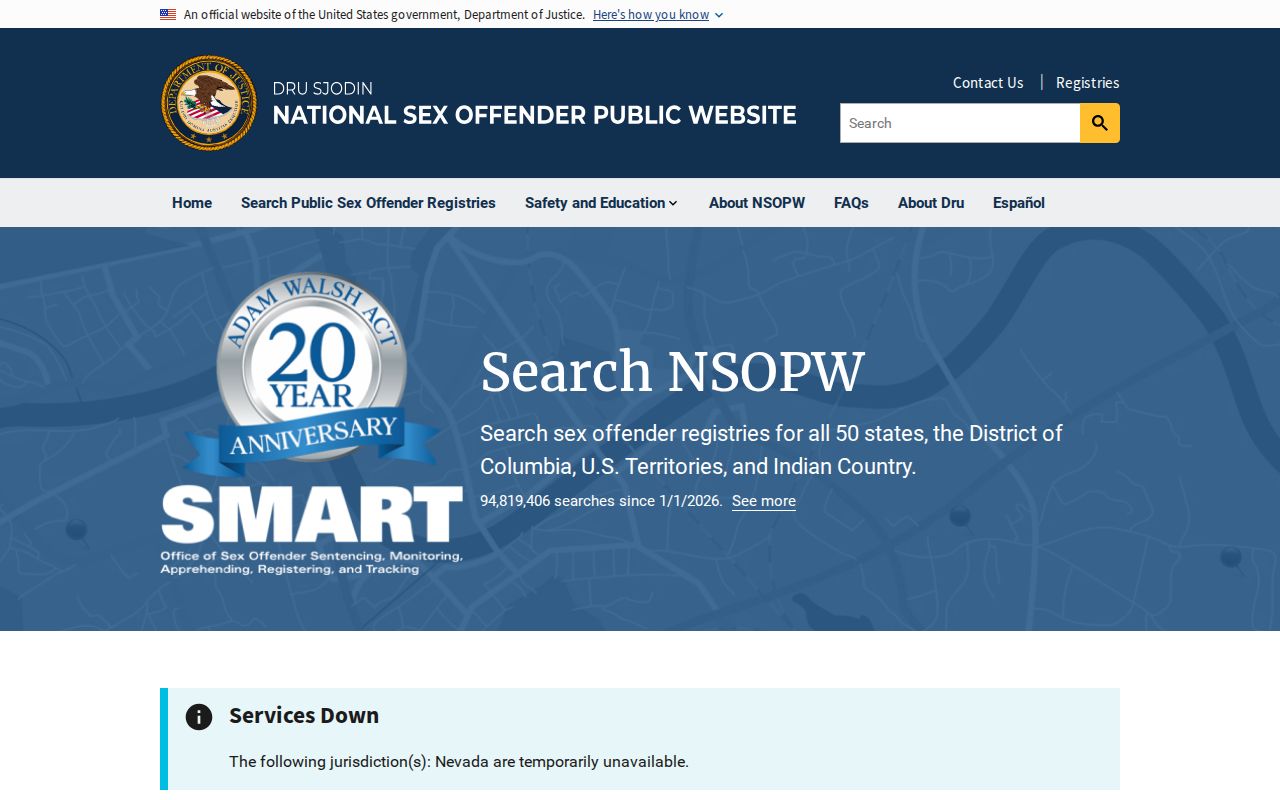 National registry search for Sawyer County sex offender check follow-up