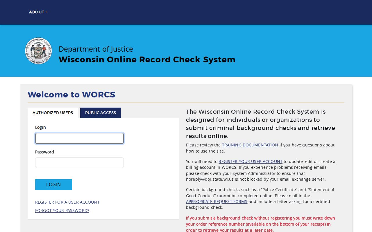 Sawyer County criminal record search fields in Wisconsin WORCS